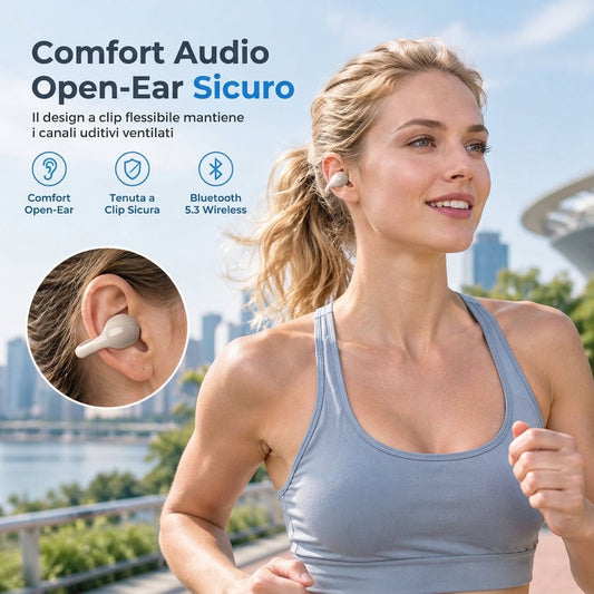 📢📢 50% DI SCONTO !! ⏰ Cuffie Bluetooth wireless Sportive a Clip Open-Ear