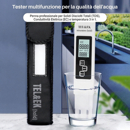 💧📊 Misuratore TDS digitale – Ampio schermo LCD, misurazione rapida in 3 secondi, pronto all'uso immediato