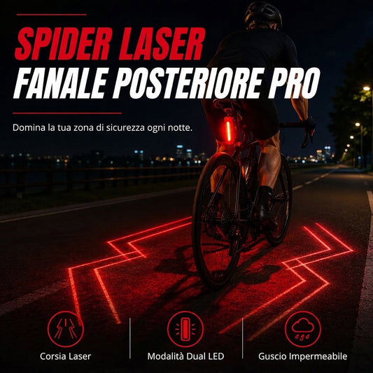 🚴 Offerta limitata: -50%! 🔴 Fanale posteriore di sicurezza ricaricabile per bicicletta – Segnalazione laser, impermeabilità IPX5 e ricarica USB 💡
