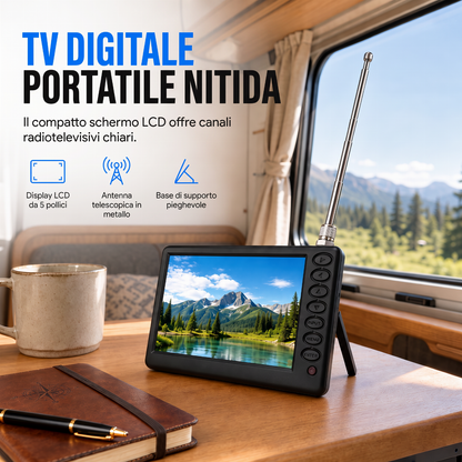 TV LCD portatile da 5 pollici per auto e casa