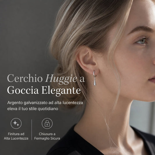 ✨ PROMOZIONE LAMPO: SCONTO DEL 50%! Orecchini a cerchio goccia minimalisti da donna – Design pulito e chiusura a scatto di sicurezza per un'eleganza fluida e leggera ogni giorno 💧